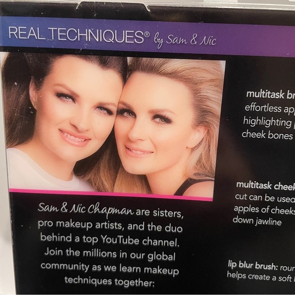 Limited Edition 6 Piece Brush Set By Sam & Nic New in Box 4 Brush Sponge Mirror - Picture 10 of 13